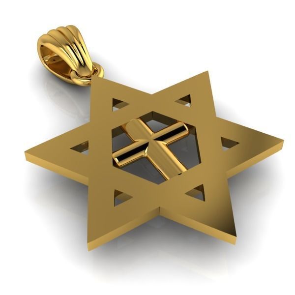 Cross Star of David Necklace Jewelry Gift 3D print model_8