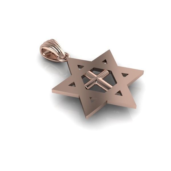Cross Star of David Necklace Jewelry Gift 3D print model_13