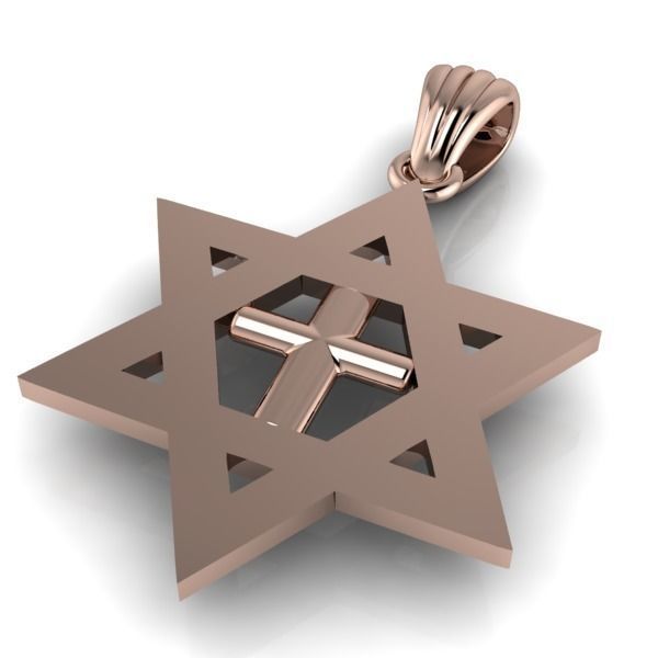 Cross Star of David Necklace Jewelry Gift 3D print model_15