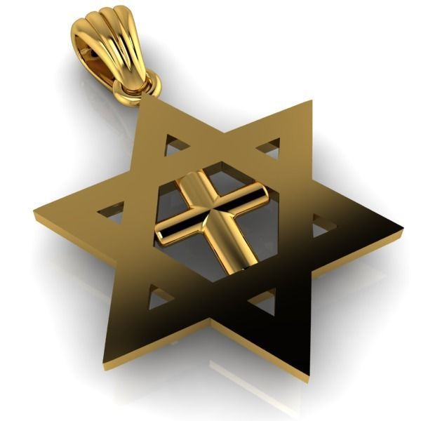 Cross Star of David Necklace Jewelry Gift 3D print model_7