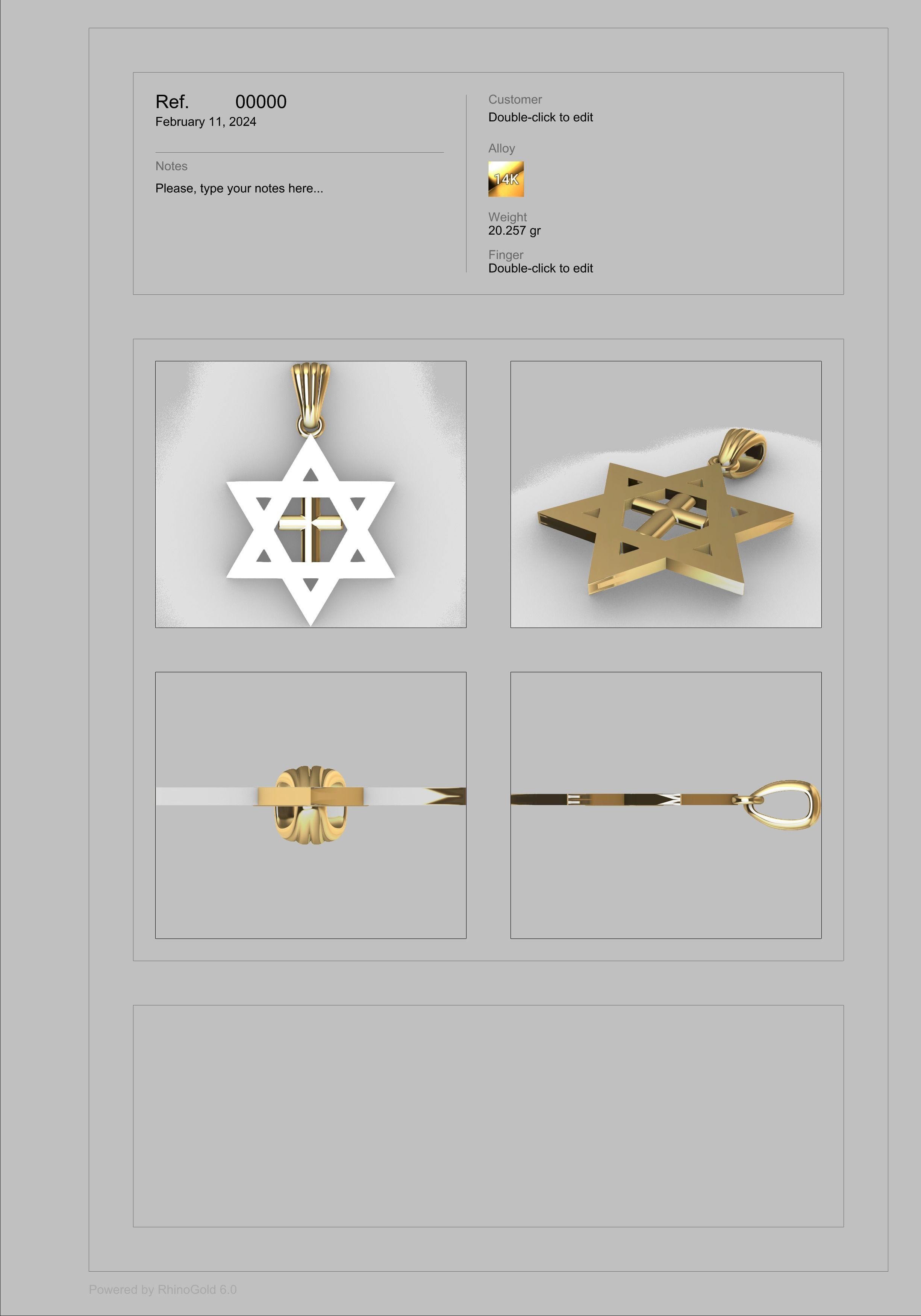 Cross Star of David Necklace Jewelry Gift 3D print model_9