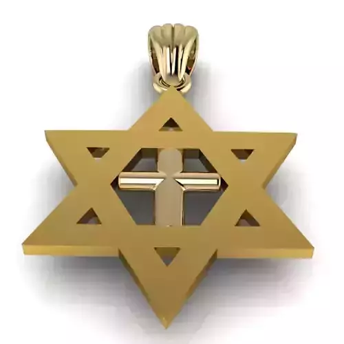 Cross Star of David Necklace Jewelry Gift 3D print model Cross Star of David Necklace Jewelry Gift 3D print model