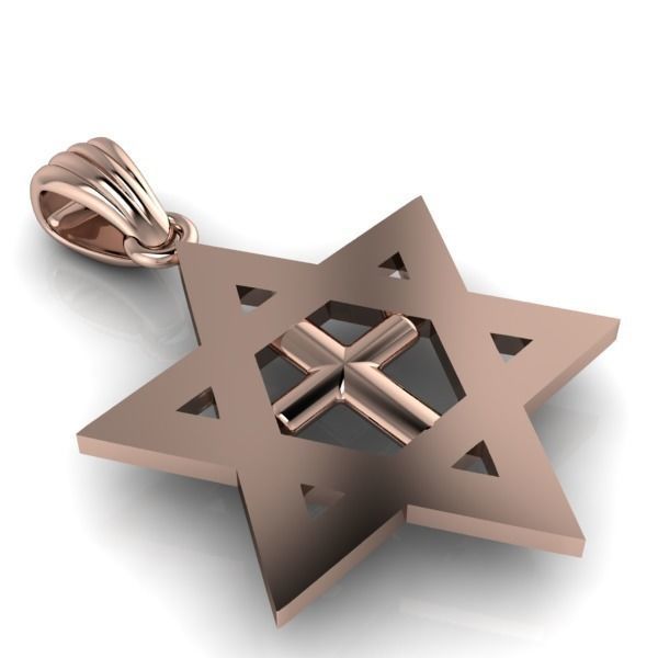Cross Star of David Necklace Jewelry Gift 3D print model_14