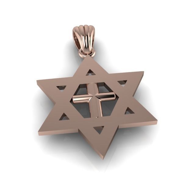 Cross Star of David Necklace Jewelry Gift 3D print model_2