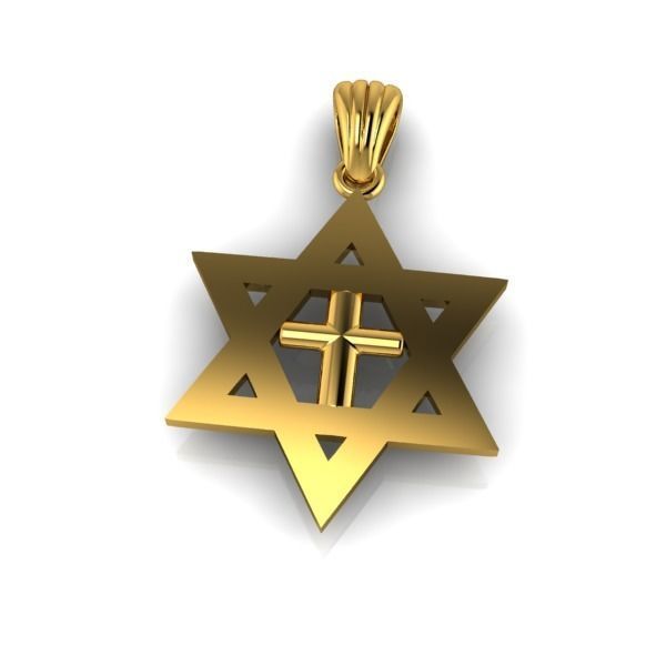 Cross Star of David Necklace Jewelry Gift 3D print model_11