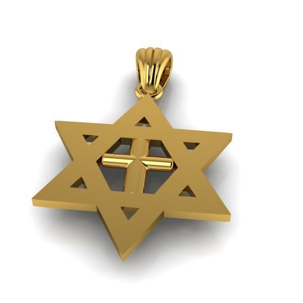 Cross Star of David Necklace Jewelry Gift 3D print model_6