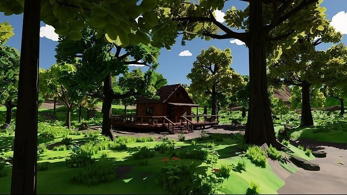 House In Woods 3D model 3