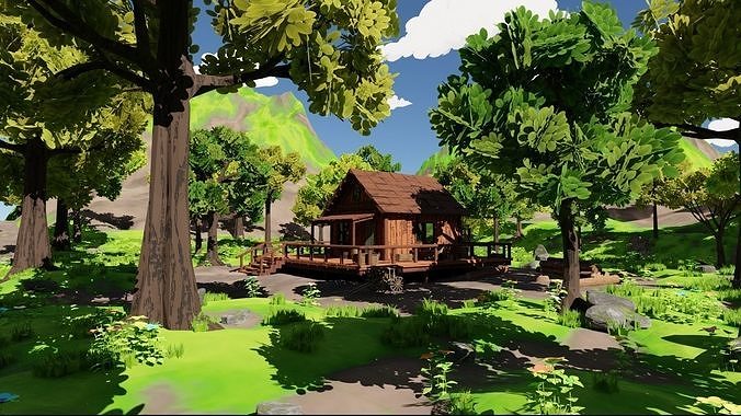 House In Woods 3D model 4