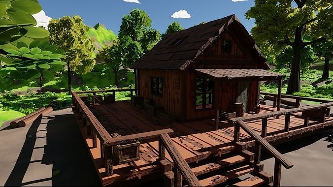 House In Woods 3D model 6