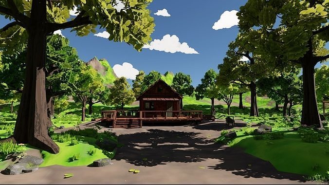 House In Woods 3D model 2