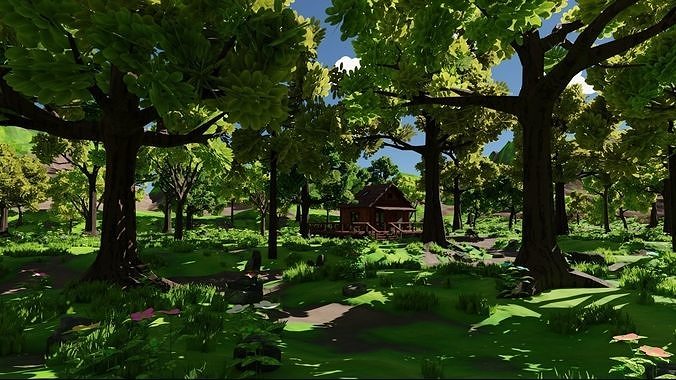 House In Woods 3D model 7