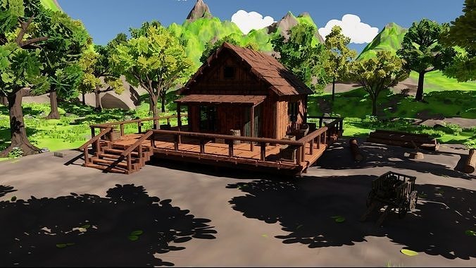House In Woods 3D model 5