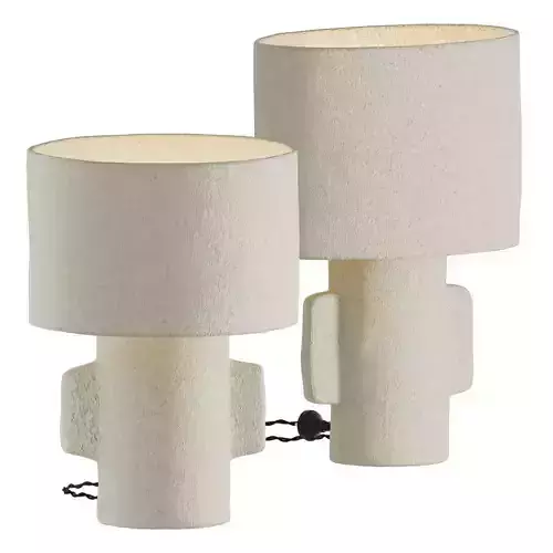 Serax White Paper Mache Earth Table Lamps
