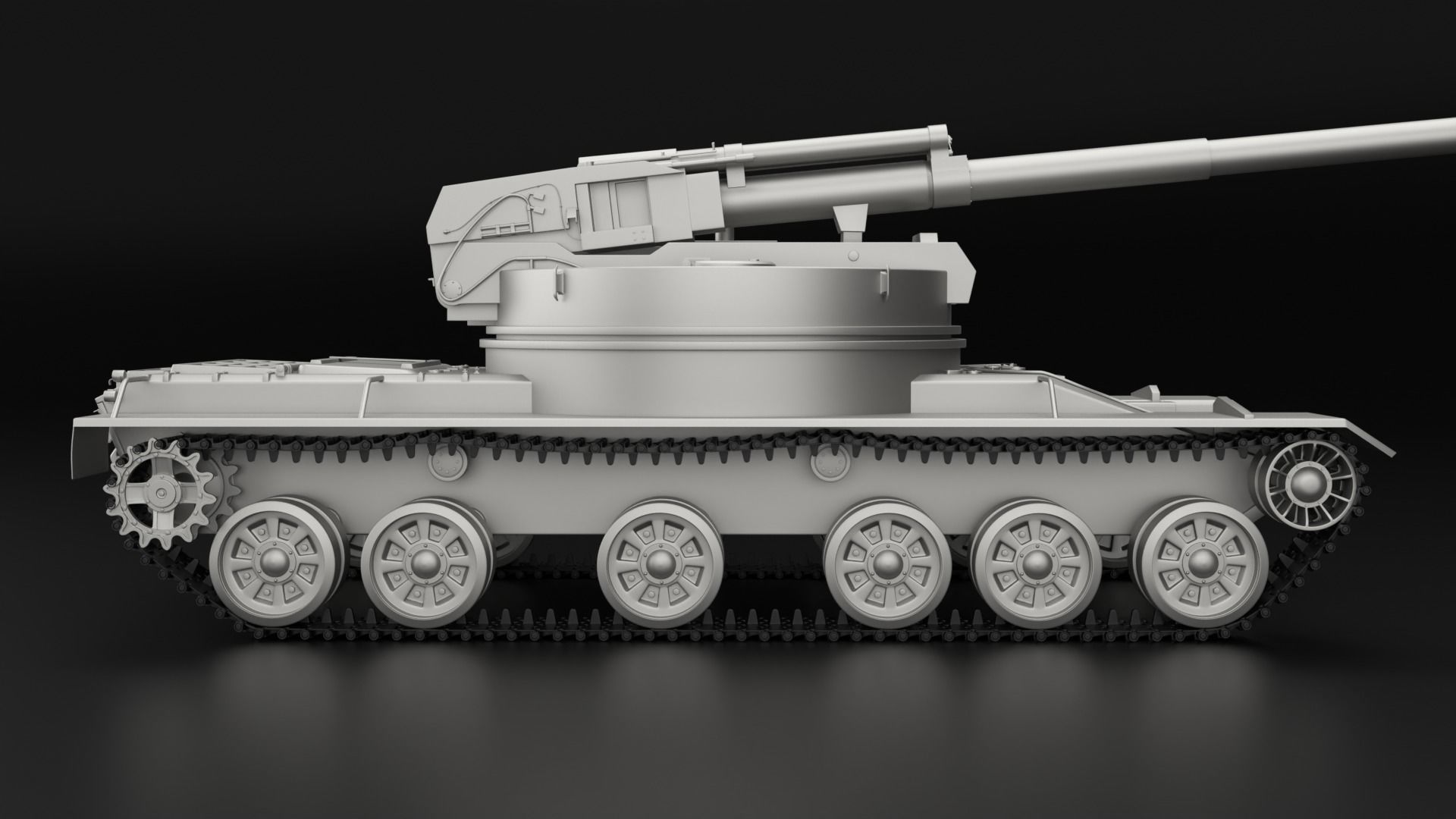Object 327 Puck self-propelled artillery high-poly rigged 3D model_5
