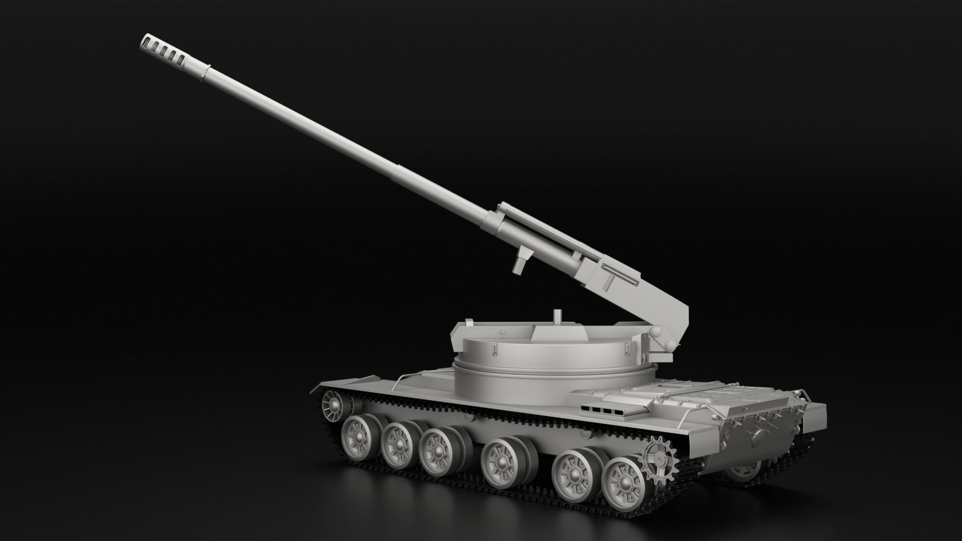 Object 327 Puck self-propelled artillery high-poly rigged 3D model_8