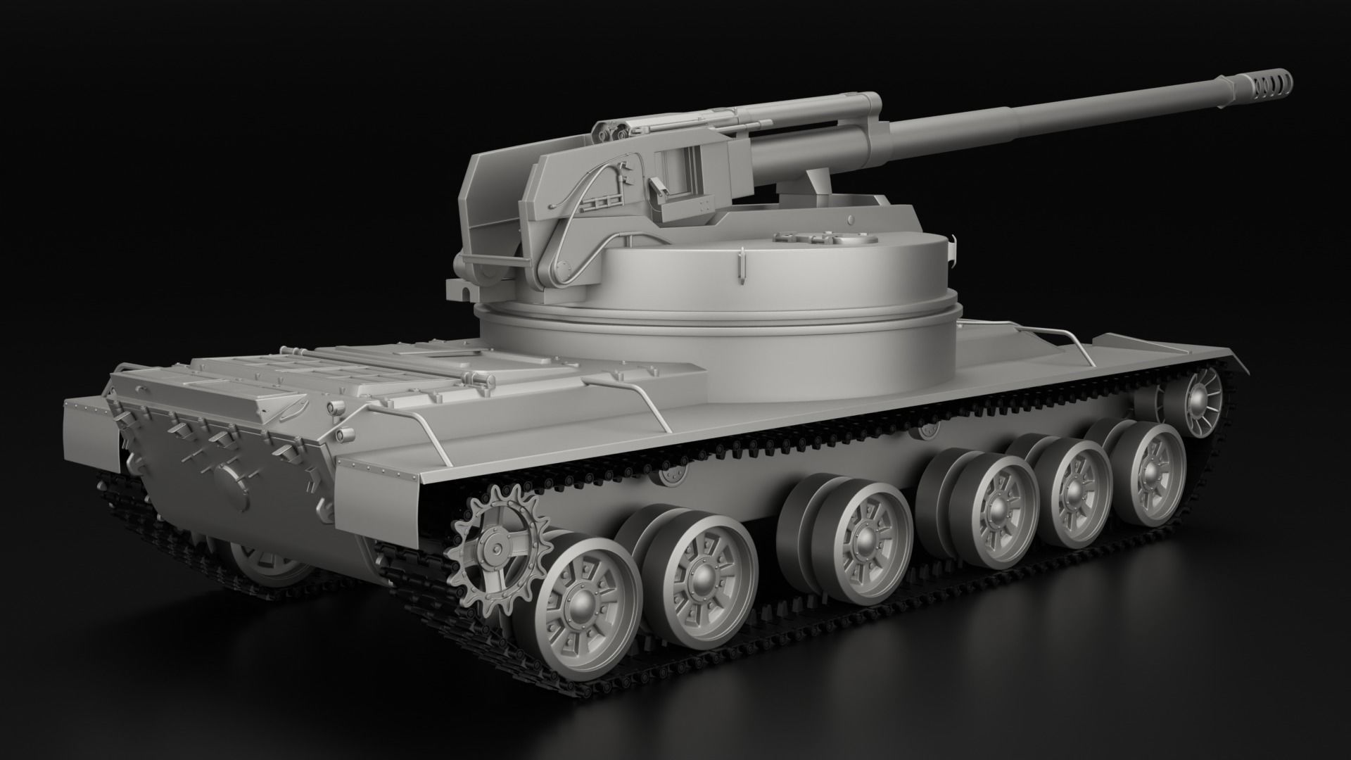 Object 327 Puck self-propelled artillery high-poly rigged 3D model_4