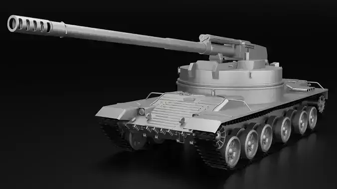 Object 327 Puck self-propelled artillery high-poly rigged 3D model