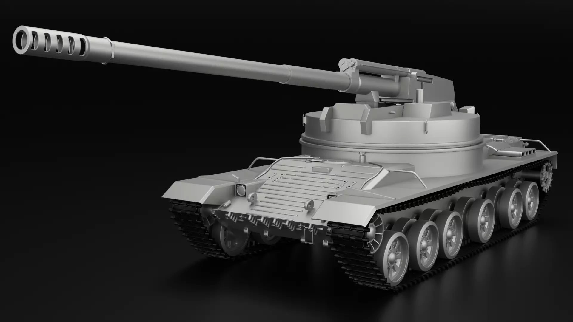 Object 327 Puck self-propelled artillery high-poly rigged 3D model_0