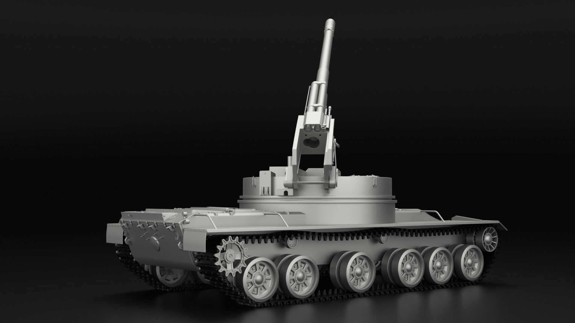 Object 327 Puck self-propelled artillery high-poly rigged 3D model_10