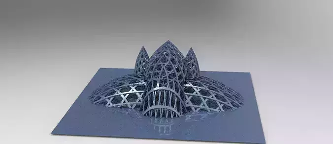 Brutalist modern weaved temple