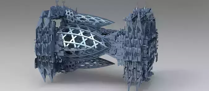 cyberpunk weaved city mega block