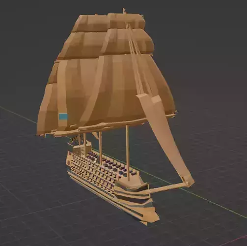 HMS Victory Low-poly 3D model
