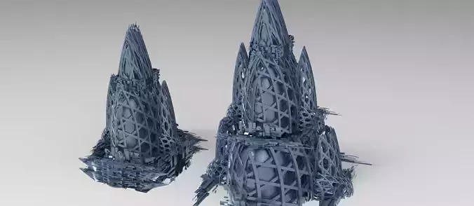 cyberpunk weaved city mega blocks