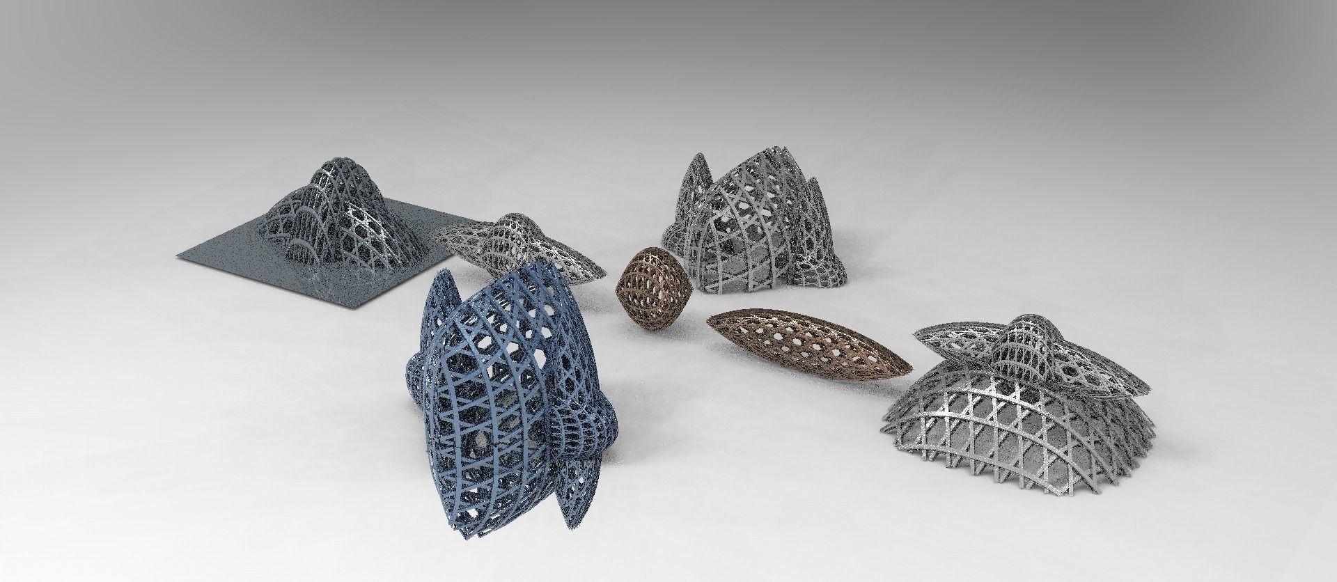 cyberpunk weaved Gangster market grids 3D model_12