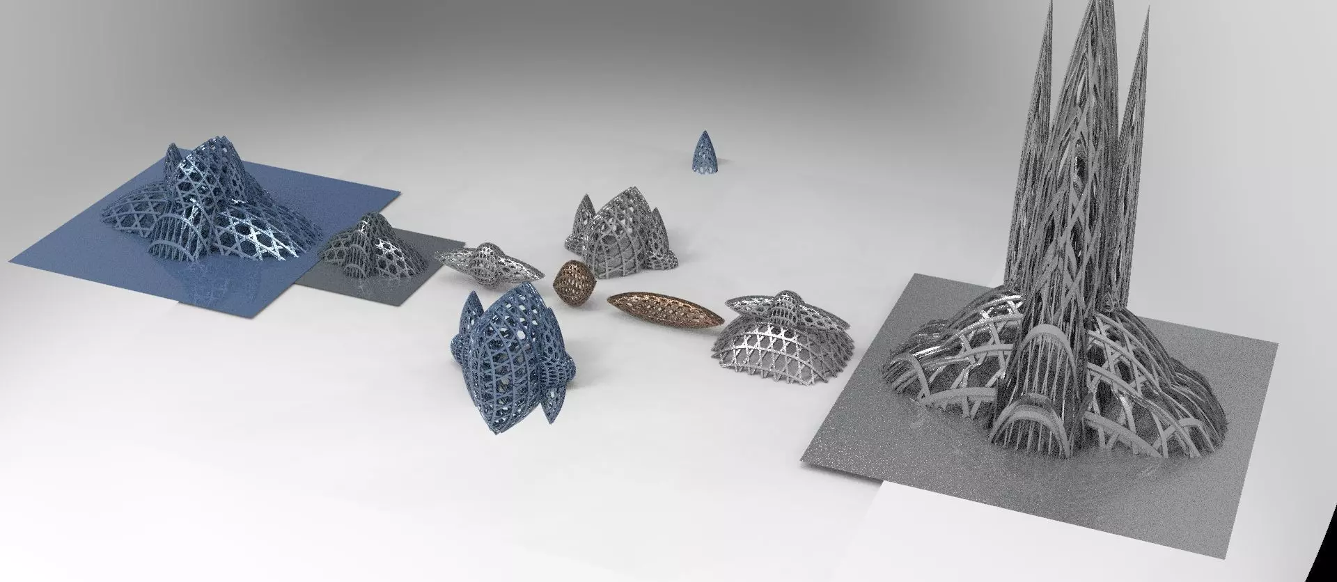 cyberpunk weaved Gangster market grids 3D model_0