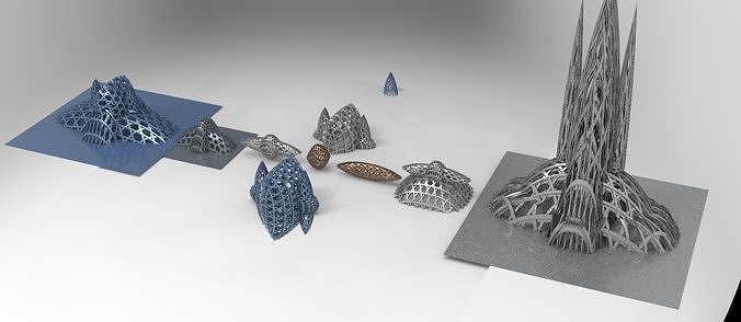 cyberpunk weaved Gangster market grids 3D model