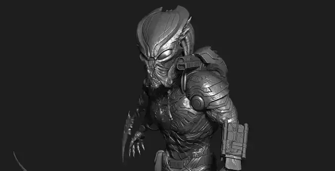 Cyborg Predator Statue 3D print model