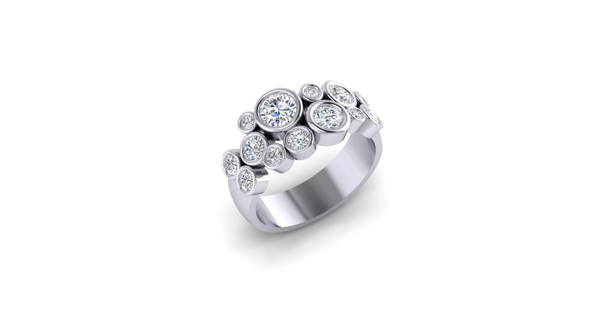 Cluster Dress Ring Rubover Cocktail 3D print model
