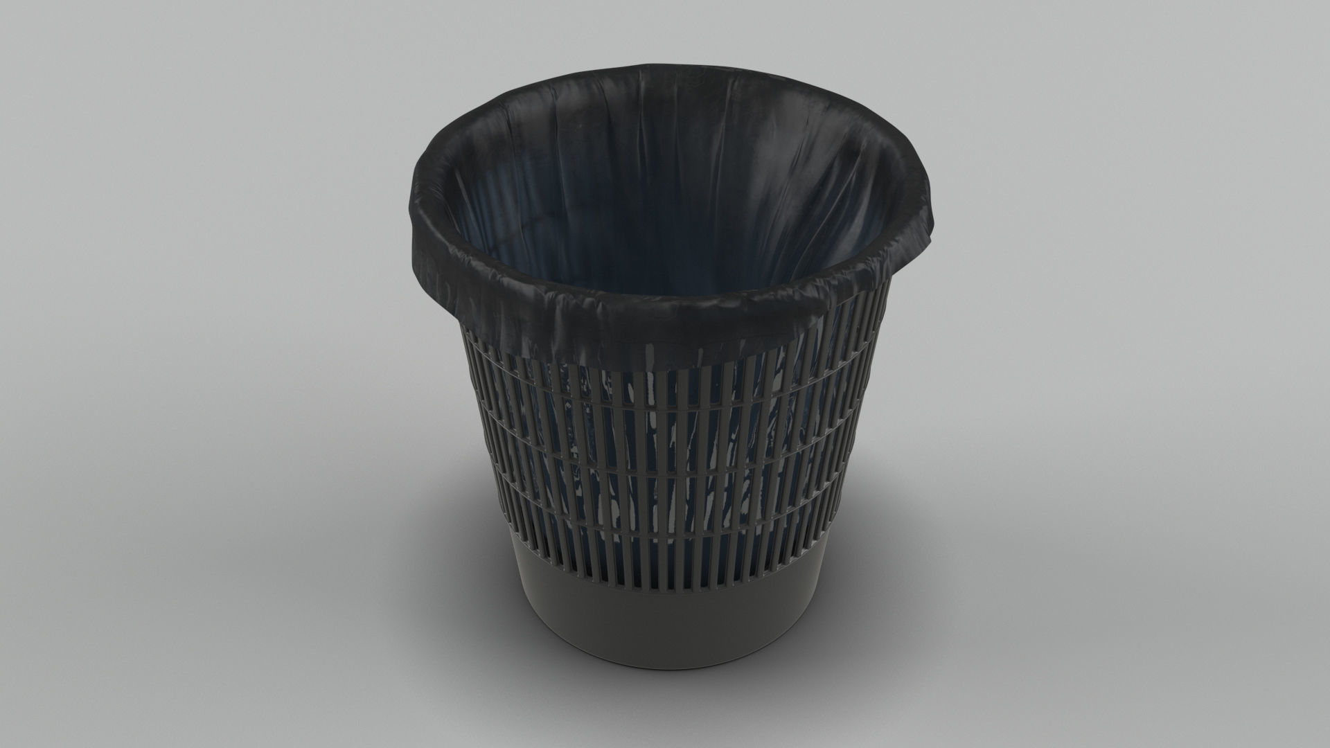Trash bin and crumpled paper collection 3D model_3