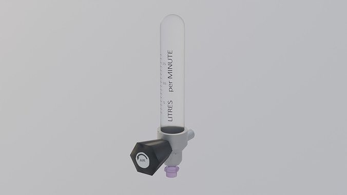 Oxygen Flow Meter Low-poly 3D model