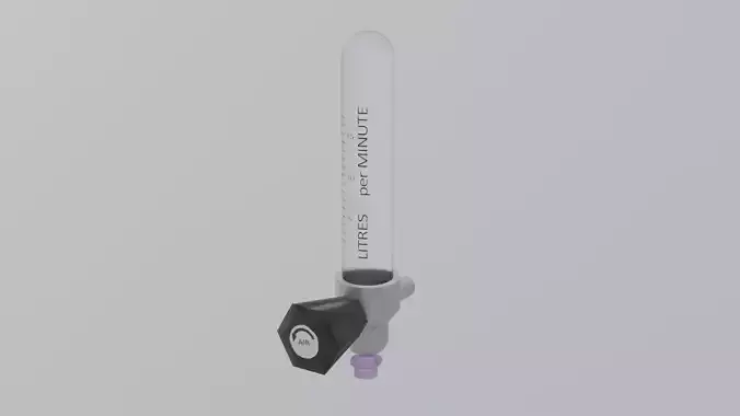 Oxygen Flow Meter Low-poly 3D model