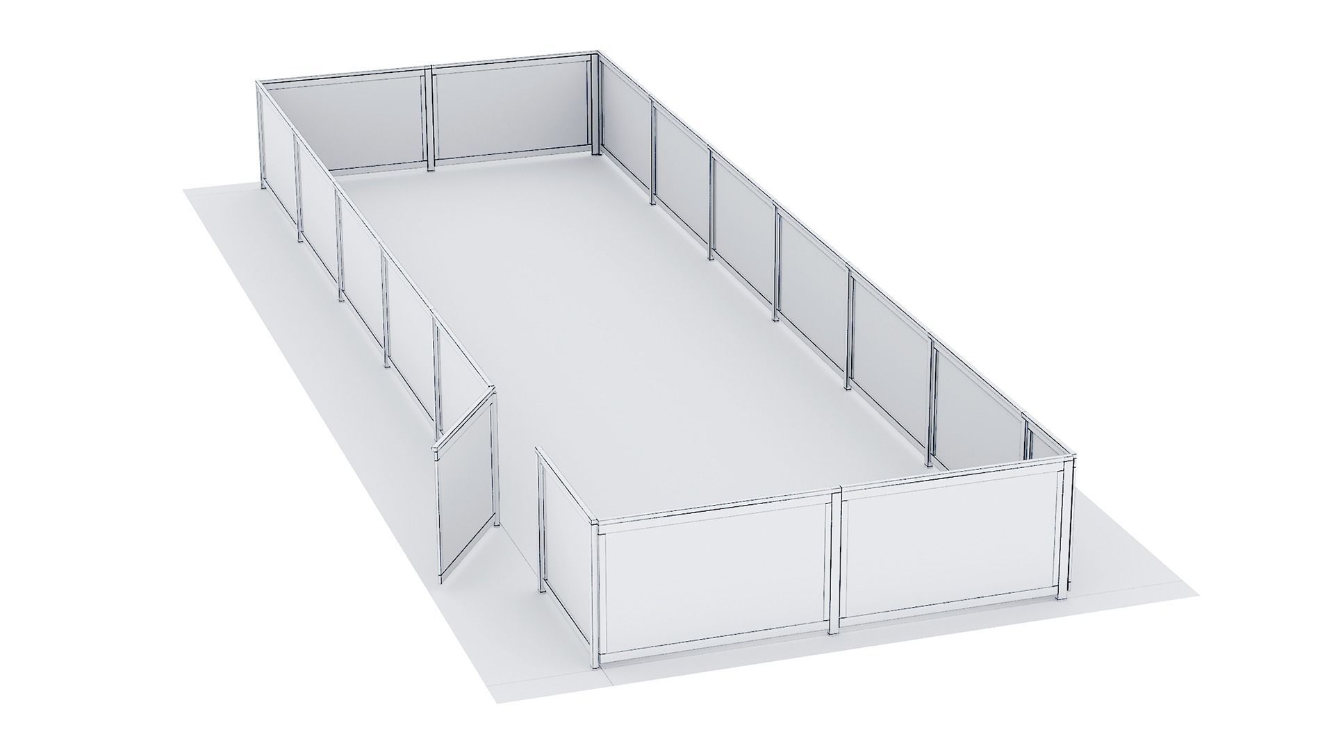 Wooden fence with gravel platform Low-poly 3D model_10