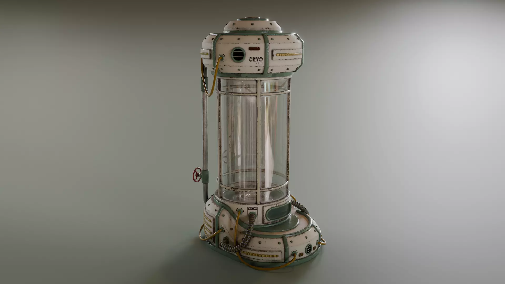 Cryogenic Hibernation Capsule Low-poly 3D model_0