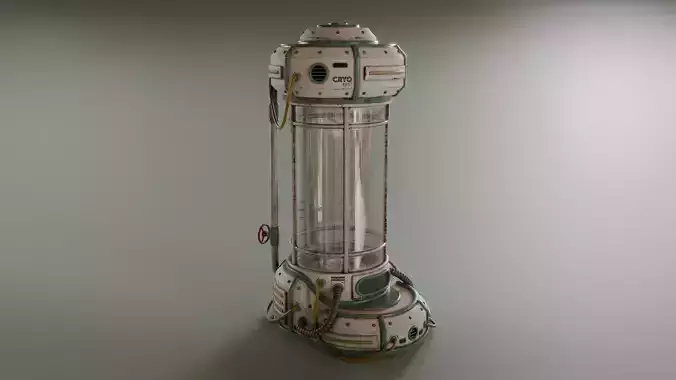 Cryogenic Hibernation Capsule Low-poly 3D model