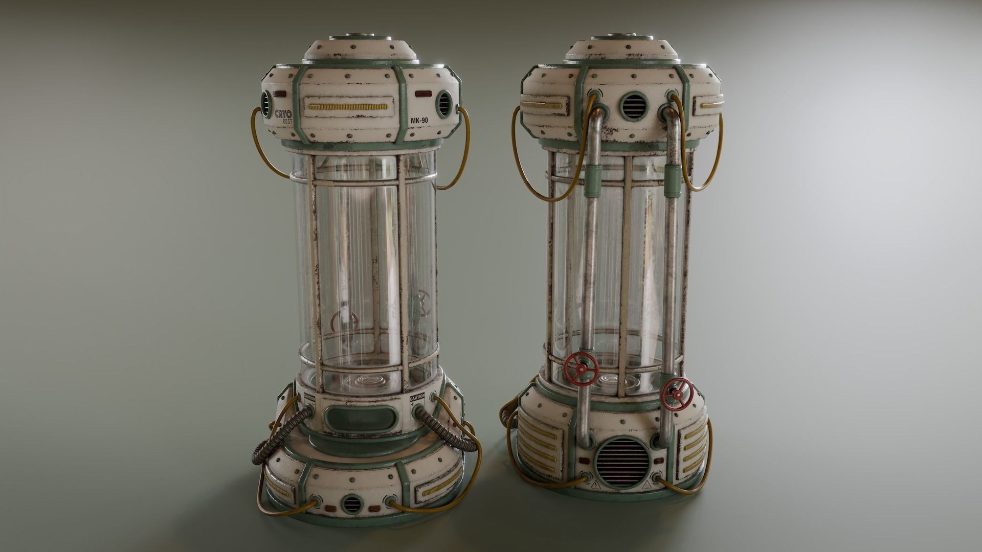 Cryogenic Hibernation Capsule Low-poly 3D model_3