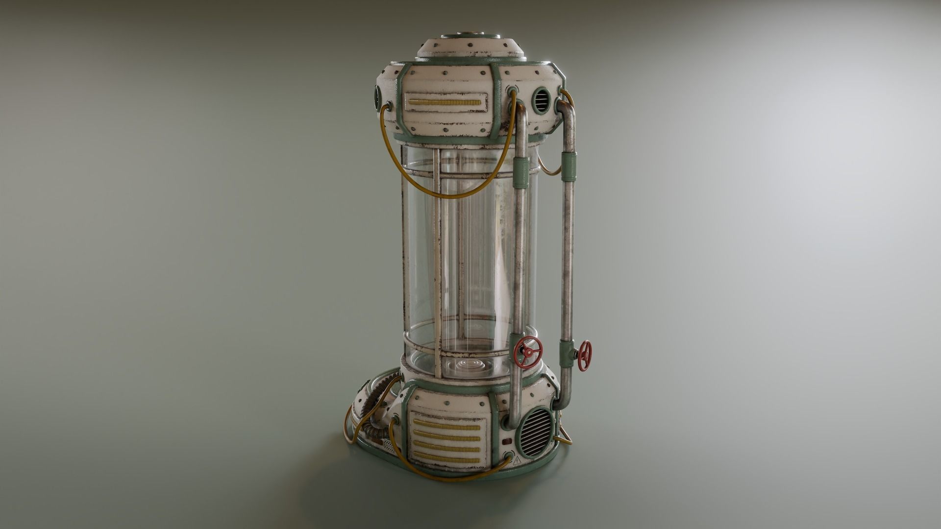 Cryogenic Hibernation Capsule Low-poly 3D model_2