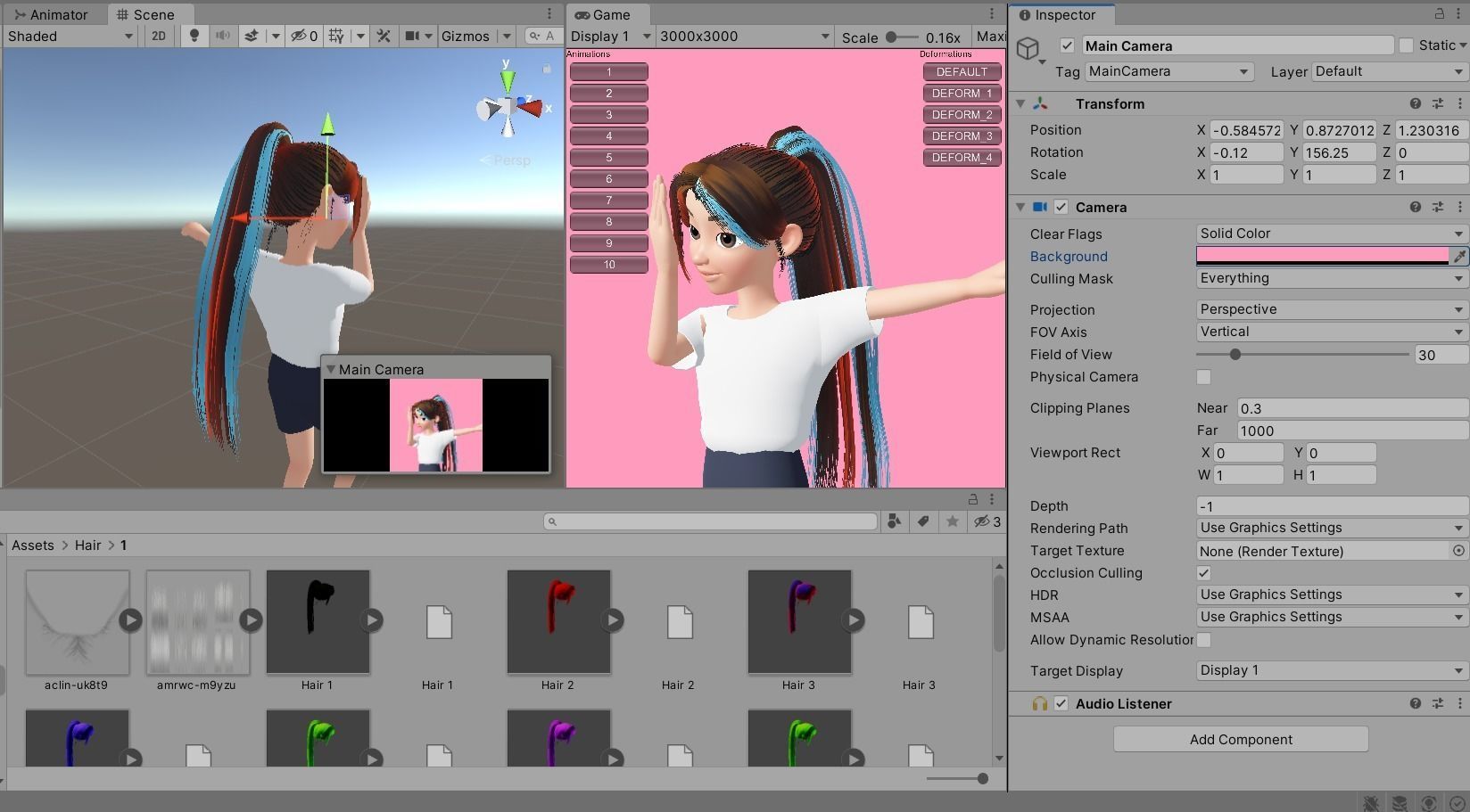 Hair 3D Model Zepeto Unity Prefab H1 Low-poly 3D model 3D model 3D model_3