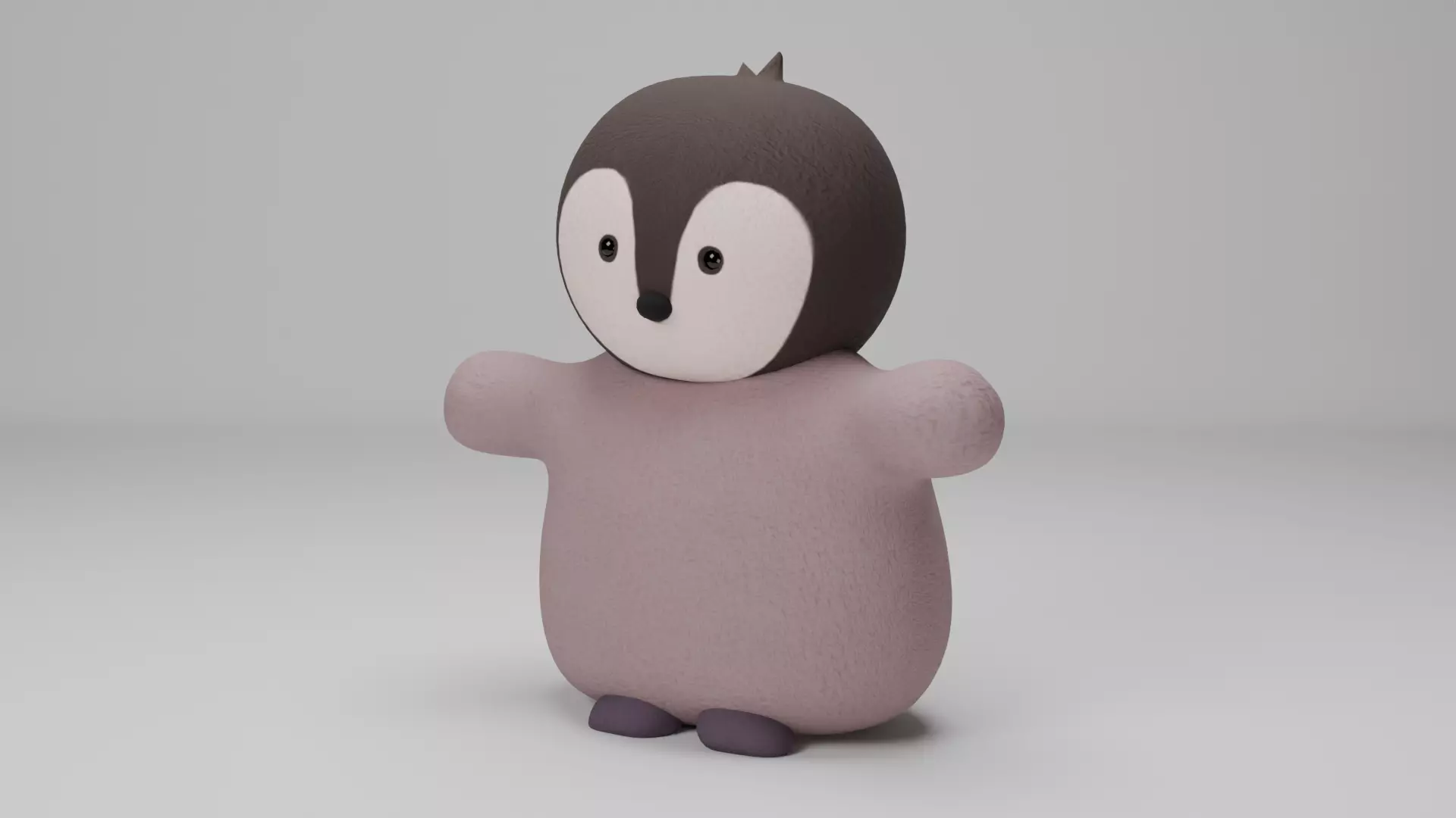 Penguin Soft Toy Low-poly 3D model_0