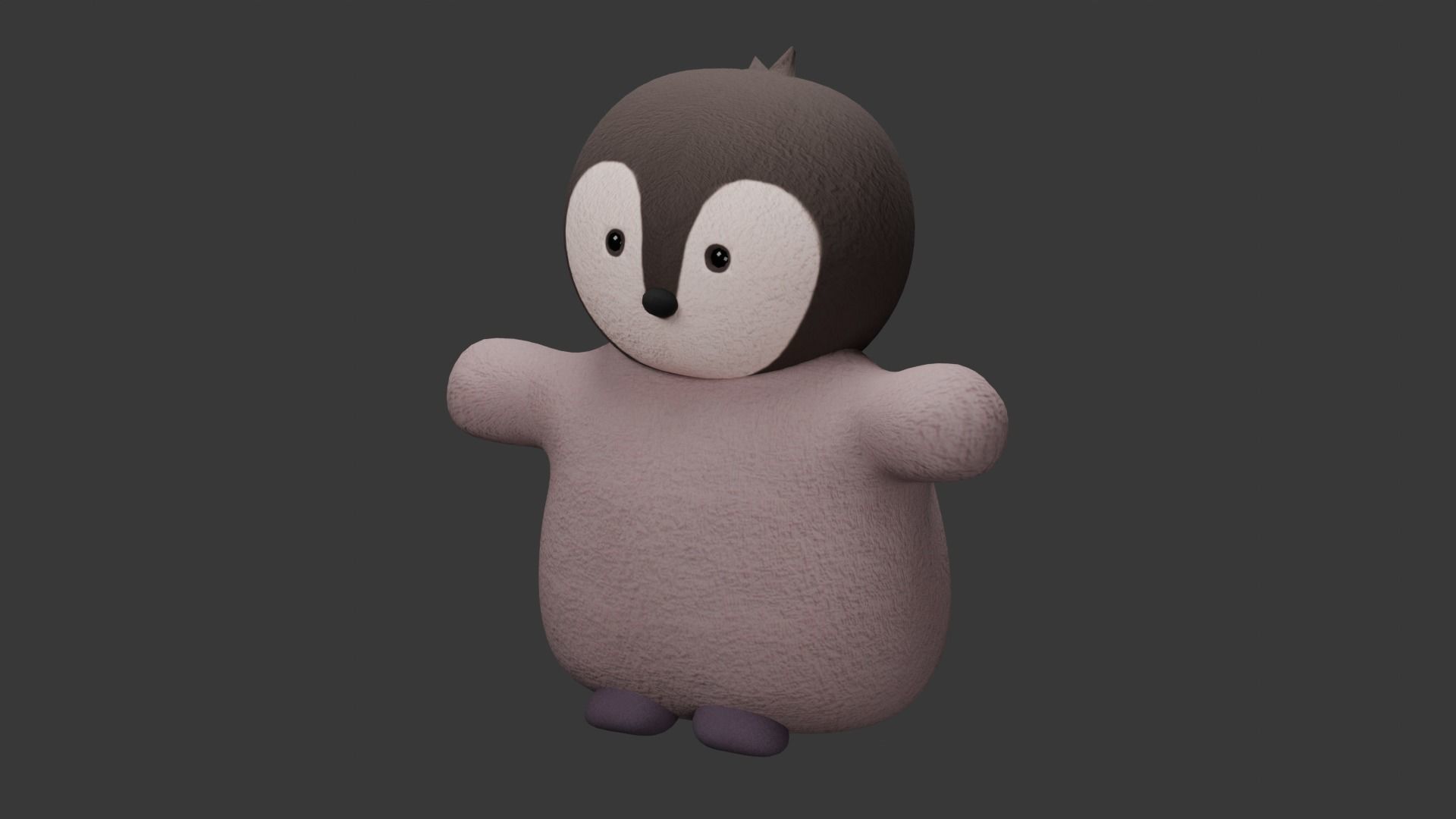 Penguin Soft Toy Low-poly 3D model_2