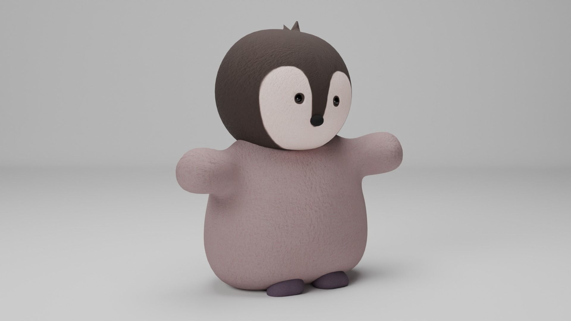 Penguin Soft Toy Low-poly 3D model_1
