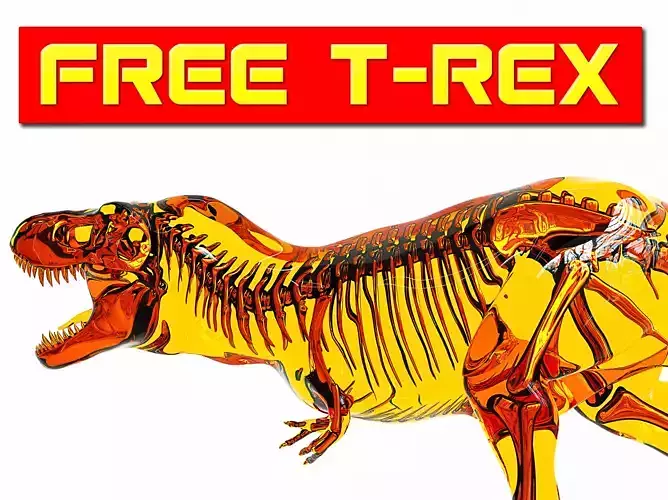 Amber T-Rex - Sculpture - FREE Free 3D model