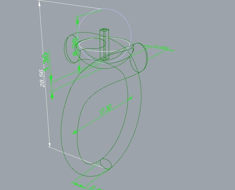 18K Yellow Gold Bypass Ring 3D print model_3