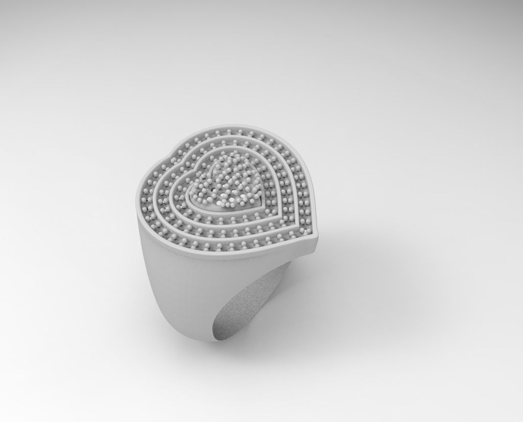 anillo corazon  3D print model_3