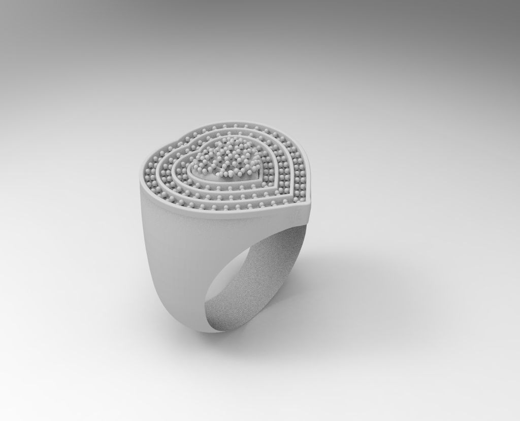 anillo corazon  3D print model_1