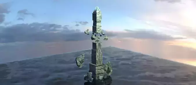 Eldritch Gods obelisk 1 Low-poly 3D model