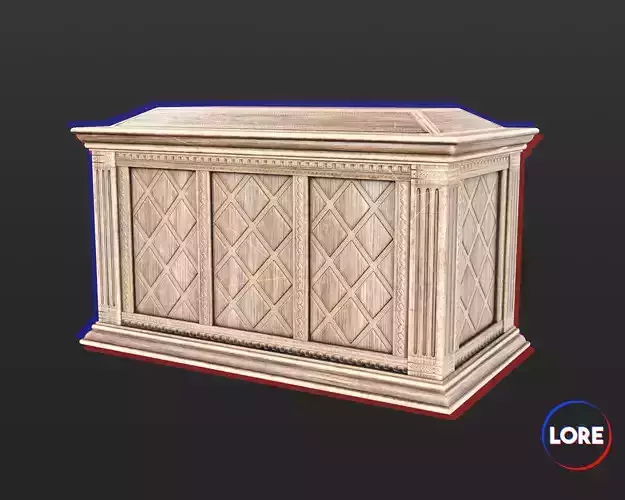 Medieval Noble Furniture Chest Low-poly 3D model